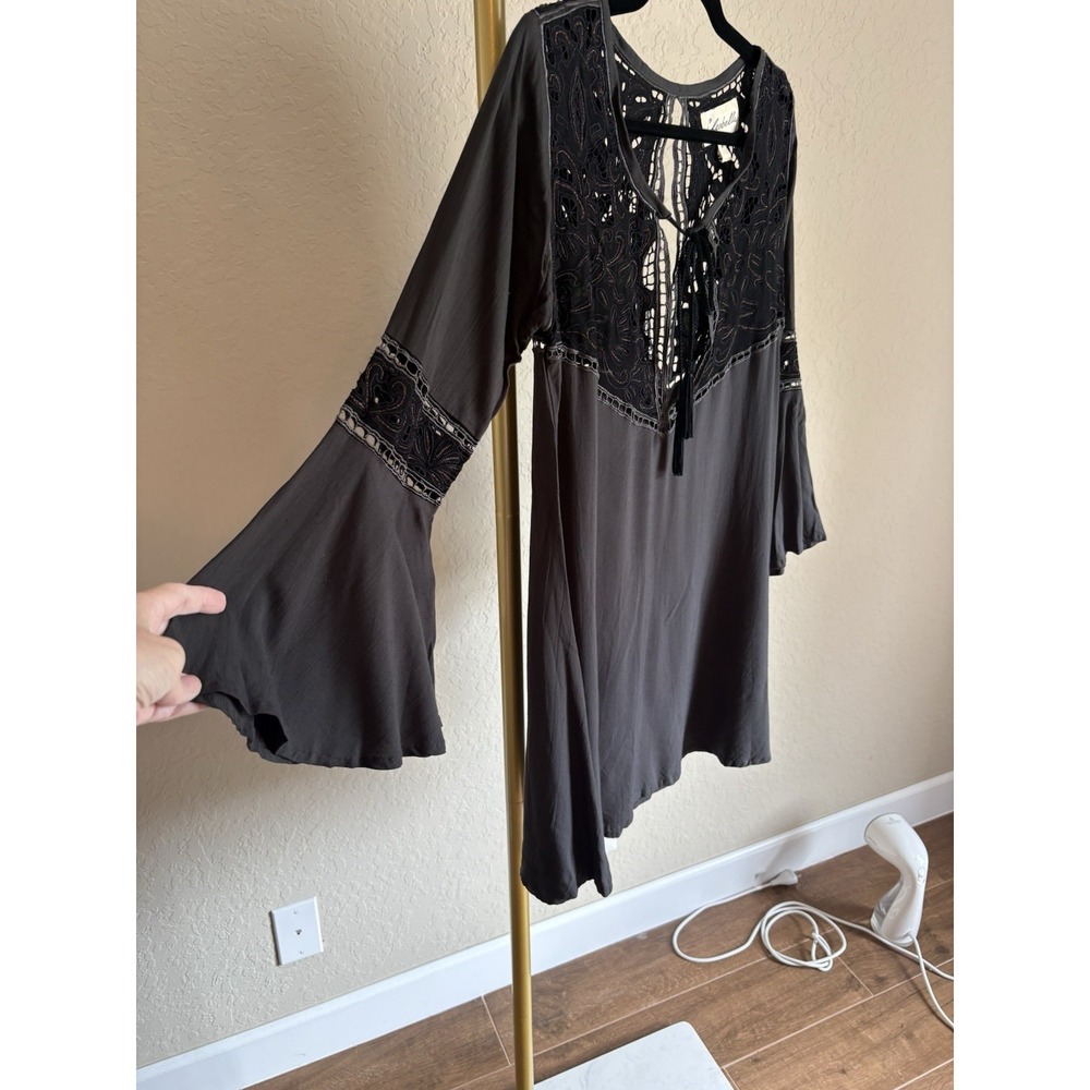 Cleobella Women's Lili Bell Sleeve Mini Dress Size S Vamp Witchy Whimsigoth